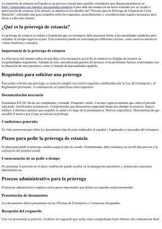 Extensión de Estancia en España: Proceso para la Prórroga de Estancia de Corta D