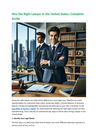 Hire the Right Lawyer in the United States  Complete Guide