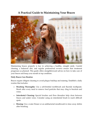 A Practical Guide to Maintaining Your Braces