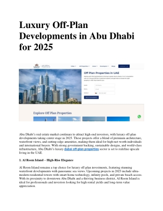 dubai off-plan properties