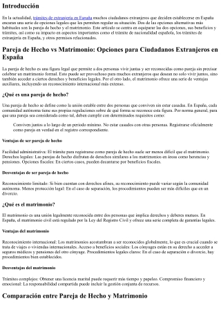 Pareja de Hecho vs Matrimonio: Opciones para Ciudadanos Extranjeros en España