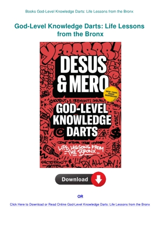 Books God-Level Knowledge Darts Life Lessons from the Bronx