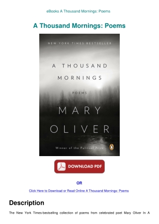 eBooks A Thousand Mornings Poems