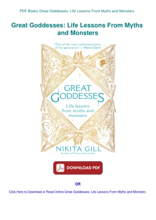 PDF Books Great Goddesses Life Lessons From Myths and Monsters