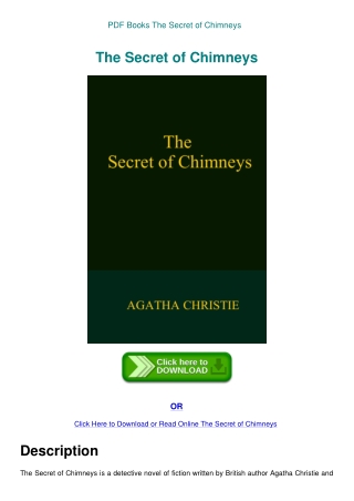 PDF Books The Secret of Chimneys