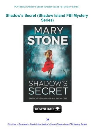 PDF Books Shadow's Secret (Shadow Island FBI Mystery Series)