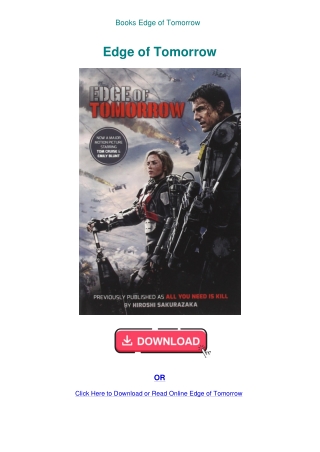 Books Edge of Tomorrow
