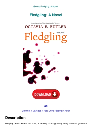 eBooks Fledgling A Novel