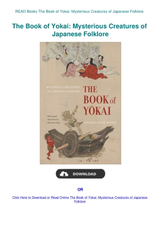 READ Books The Book of Yokai Mysterious Creatures of Japanese Folklore