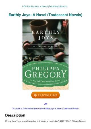 PDF Earthly Joys A Novel (Tradescant Novels)