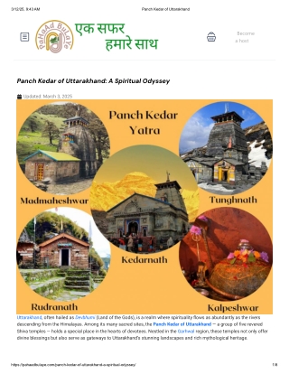 Panch Kedar of Uttarakhand