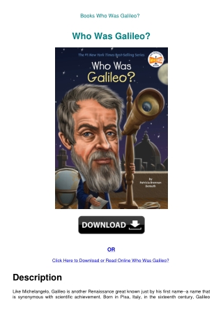 Books Who Was Galileo