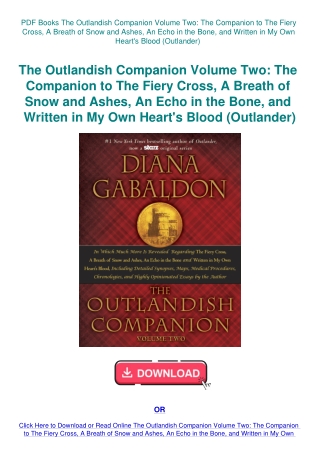 PDF Books The Outlandish Companion Volume Two The Companion to The Fiery Cross  A Breath of Snow and