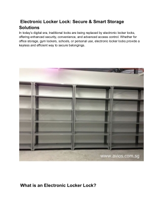 _Electronic Locker Lock_ Secure & Smart Storage Solutions