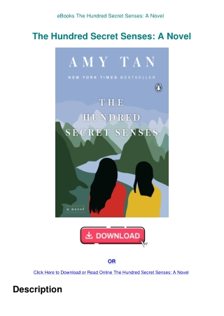 eBooks The Hundred Secret Senses A Novel