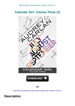 READ Books Calendar Girl Volume Three (3)