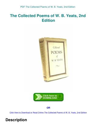 PDF The Collected Poems of W. B. Yeats  2nd Edition