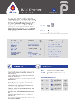 Wall Primer for Interior Walls | JSW Paints