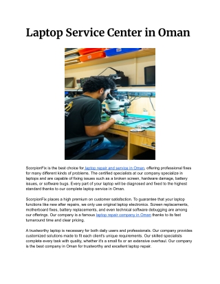 Laptop Service Center in Oman