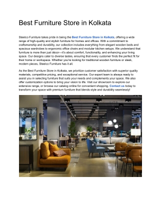 Best Furniture Store in Kolkata