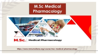 M.Sc Medical Pharmacology