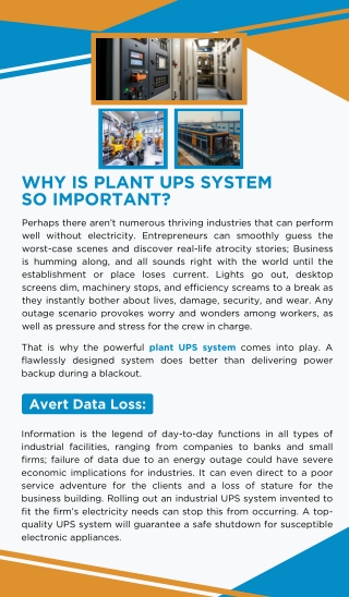 Why Is Plant UPS System So Important?