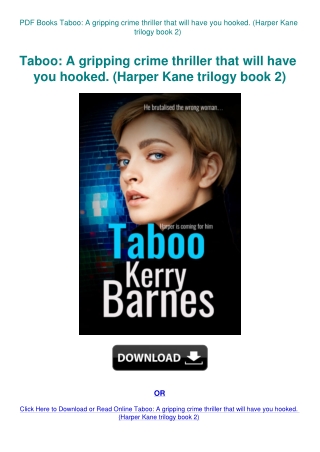 PDF Books Taboo A gripping crime thriller that will have you hooked. (Harper Kane trilogy book 2)