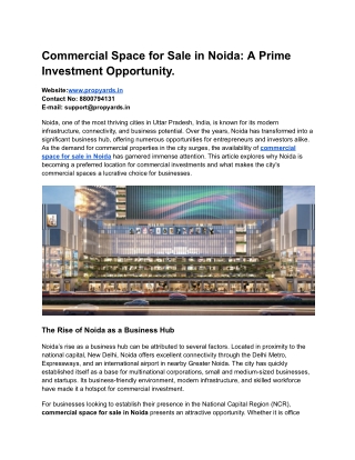 Commercial Space for Sale in Noida_ A Prime Investment Opportunity. (1)