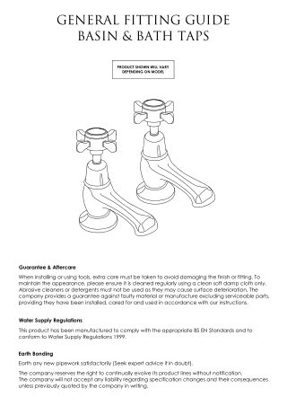 General Fitting Guide For Taps