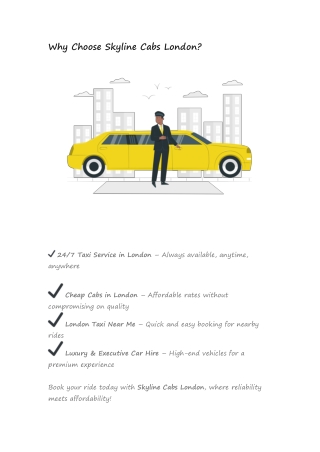 Why Choose Skyline Cabs London