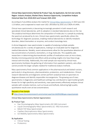 Clinical Mass Spectrometry Market Size, Share & Growth Forecast