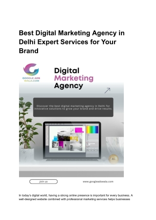 Best Digital Marketing Agency in Delhi Expert Services for Your Brand