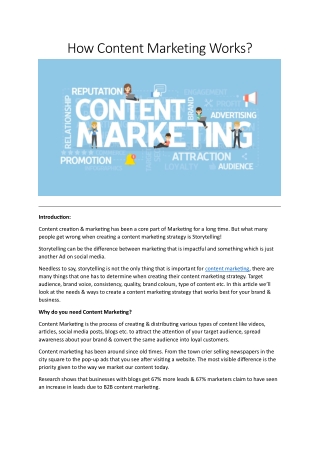How Content Marketing Works