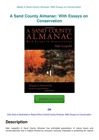 eBook A Sand County Almanac With Essays on Conservation