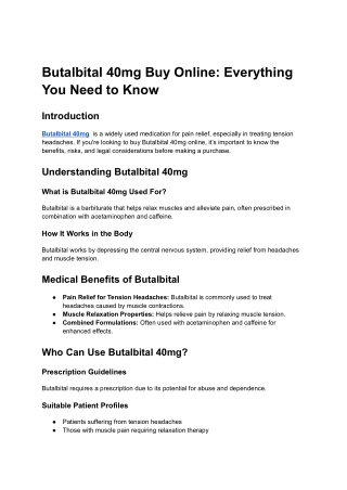 Butalbital 40mg Buy Online