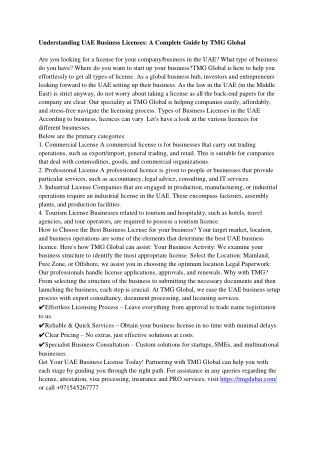 Understanding UAE Business Licenses