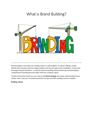 What is Brand Building?