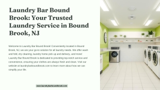 Laundry Bar Bound Brook: Your Trusted Laundry Service in Bound Brook, NJ