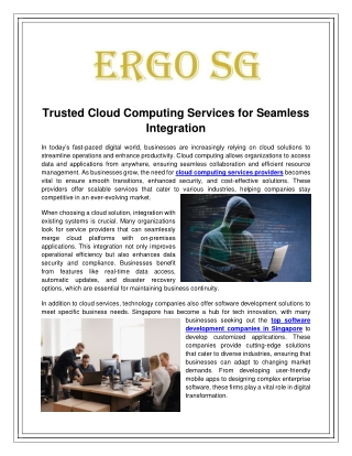 Trusted Cloud Computing Services for Seamless Integration