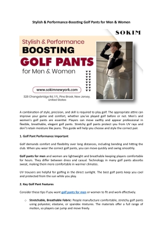 Stylish & Performance-Boosting Golf Pants for Men & Women