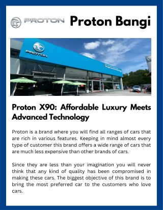 Proton X90: Affordable Luxury Meets Advanced Technology