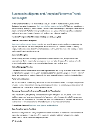 Business Intelligence and Analytics Platforms
