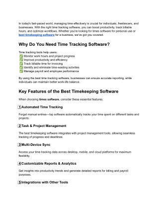 Best Time Tracking & Timekeeping Software for Efficiency