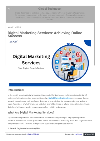 Digital Marketing Services: Achieving Online Success