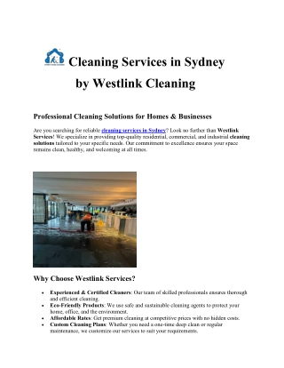 Cleaning Services in Sydney21