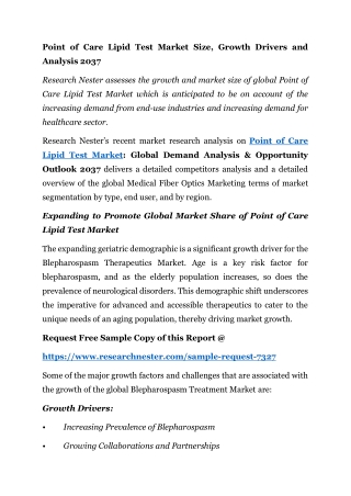 Point of Care Lipid Test Market