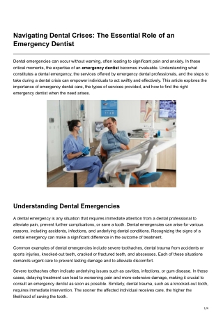 Navigating Dental Crises The Essential Role of an Emergency Dentist