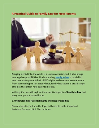 A Practical Guide to Family Law for New Parents