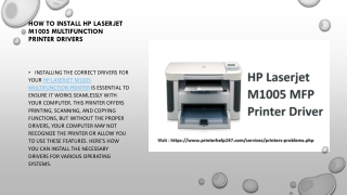 Install HP LaserJet M1005 Multifunction Printer Drivers