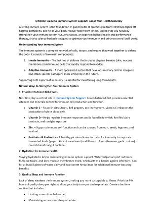Ultimate Guide to Immune System Support - Boost Your Health Naturally